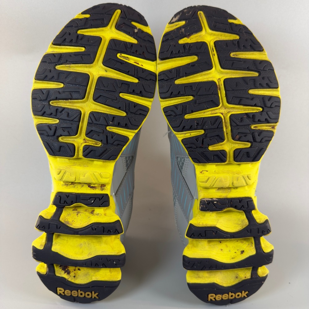 Reebok ZigTech H Strap Womens 9 Workout Shoes Gray Yellow Lace Low Train Sneaker - Picture 15 of 16